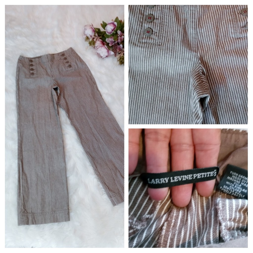 LARRY LEVINE BROWN/WHITE STRIPE PANTS S961